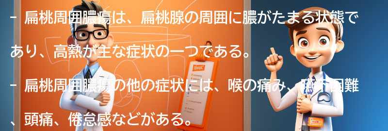 扁桃周囲膿瘍の主な症状とは？の要点まとめ