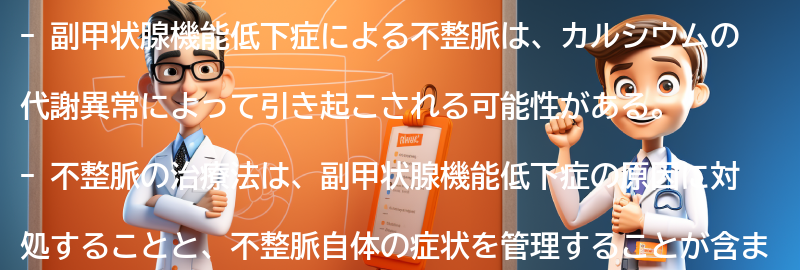 副甲状腺機能低下症による不整脈の治療法の要点まとめ