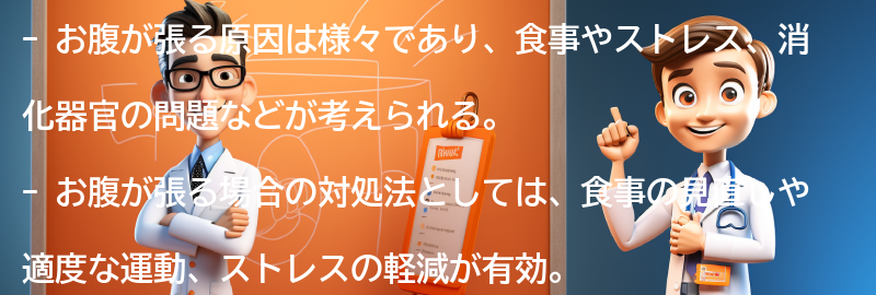 お腹が張る場合の対処法の要点まとめ