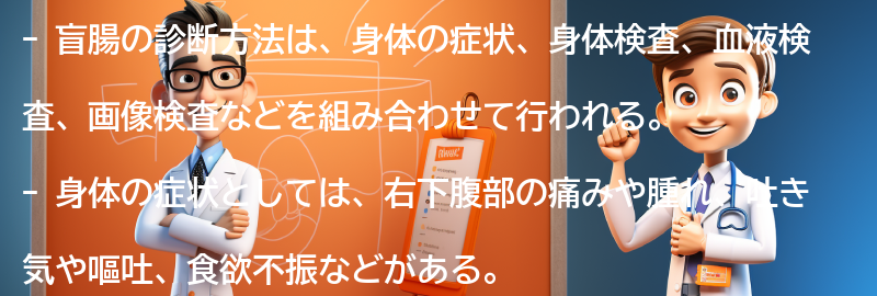 盲腸の診断方法の要点まとめ