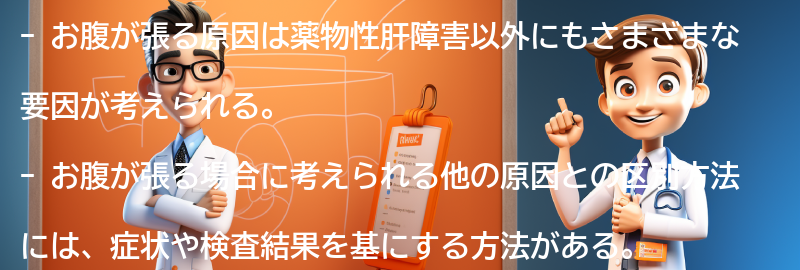 お腹が張る場合に考えられる他の原因との区別方法の要点まとめ