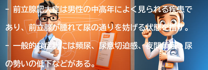 前立腺肥大症の一般的な症状とは？の要点まとめ