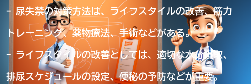 尿失禁の対策方法とは？の要点まとめ