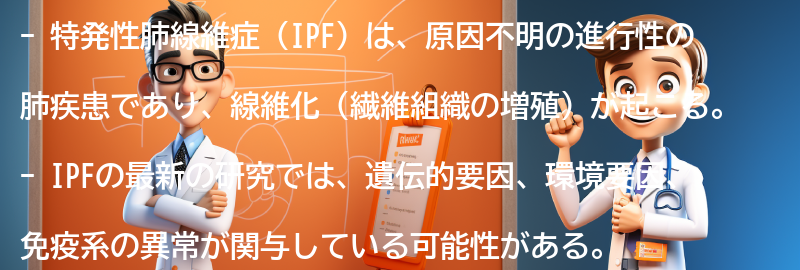 特発性肺線維症の最新の研究動向とは？の要点まとめ