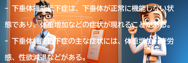 下垂体機能低下症の症状と診断方法の要点まとめ