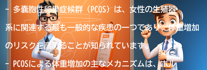 PCOSによる体重増加のメカニズムの要点まとめ