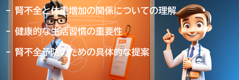 腎不全予防のための健康的な生活習慣の提案の要点まとめ