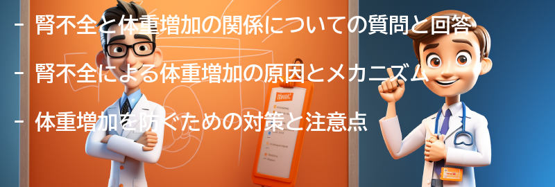 腎不全と体重増加に関するよくある質問と回答の要点まとめ