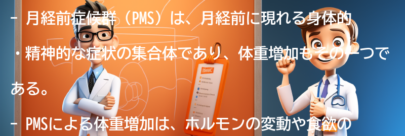 PMSによる体重増加の対策方法の要点まとめ