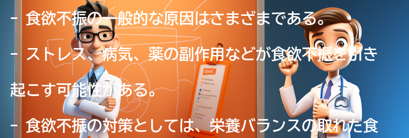 食欲不振の一般的な原因とは？の要点まとめ