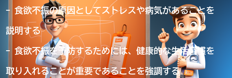 食欲不振を予防するための生活習慣の改善の要点まとめ