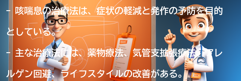 咳喘息の治療法にはどのようなものがありますか？の要点まとめ