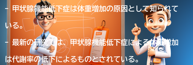 甲状腺機能低下症と体重増加についての最新の研究と情報の要点まとめ