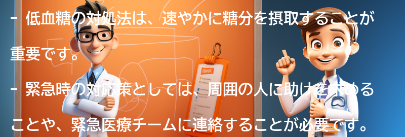 低血糖の対処法と緊急時の対応策の要点まとめ