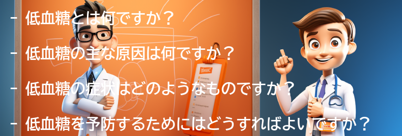 低血糖に関するよくある質問と回答の要点まとめ