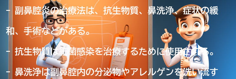 副鼻腔炎の治療法にはどのようなものがありますか？の要点まとめ