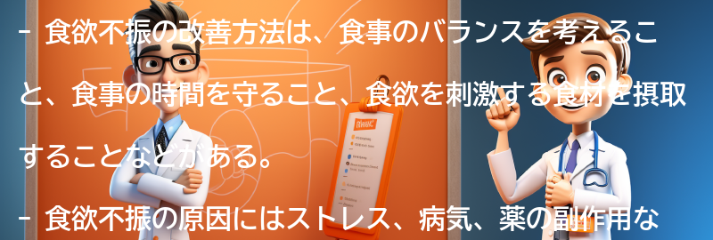 食欲不振の改善方法の要点まとめ