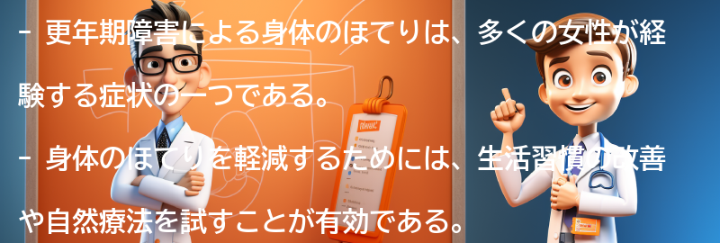 身体のほてりを軽減する方法の要点まとめ