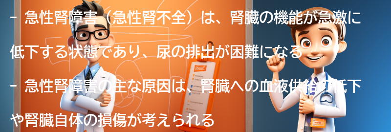 急性腎障害（急性腎不全）とは何ですか？の要点まとめ