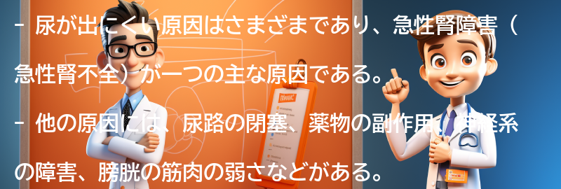 尿が出にくい原因とは？の要点まとめ