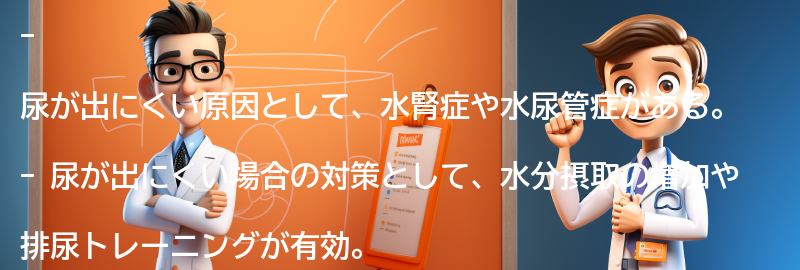 尿が出にくい場合の対策と治療法の要点まとめ