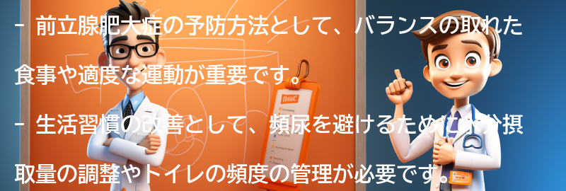 前立腺肥大症の予防方法と生活習慣の改善の要点まとめ