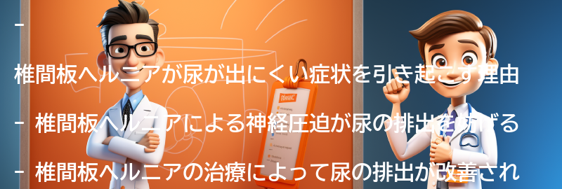 椎間板ヘルニアが尿が出にくい症状を引き起こす理由の要点まとめ