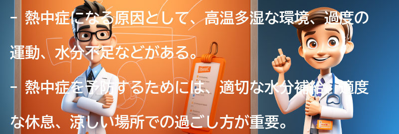 熱中症にならないための注意点の要点まとめ