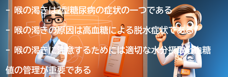 喉の渇きに注意するためのポイントの要点まとめ