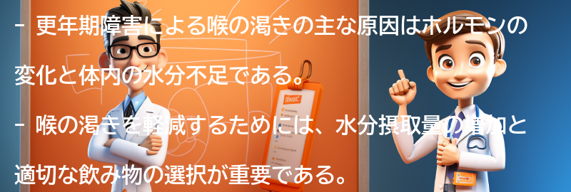 更年期障害による喉の渇きの原因の要点まとめ