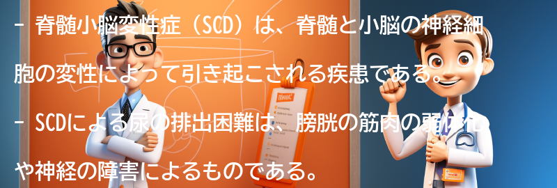 SCDによる尿の排出困難のメカニズムの要点まとめ