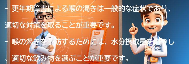 更年期障害による喉の渇きを予防する方法の要点まとめ