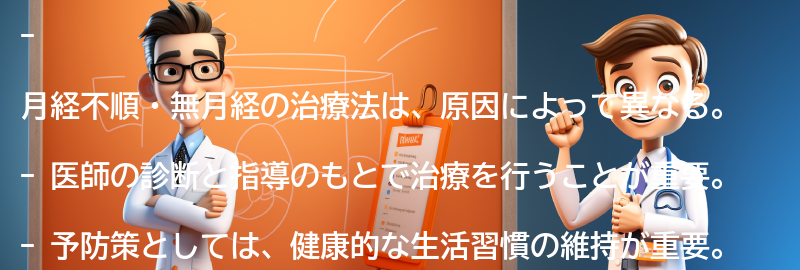 月経不順・無月経の治療法と予防策の要点まとめ