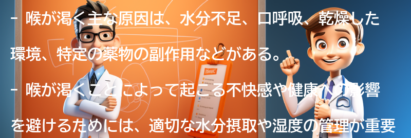 喉が渇く原因とは？の要点まとめ