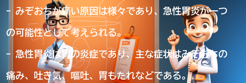 みぞおちが痛い原因とは？の要点まとめ