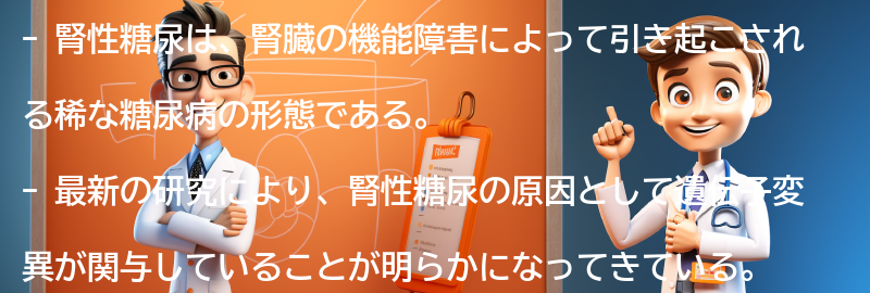 腎性糖尿に関する最新の研究と治療法の進展の要点まとめ