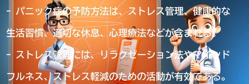 パニック症の予防方法とは？の要点まとめ