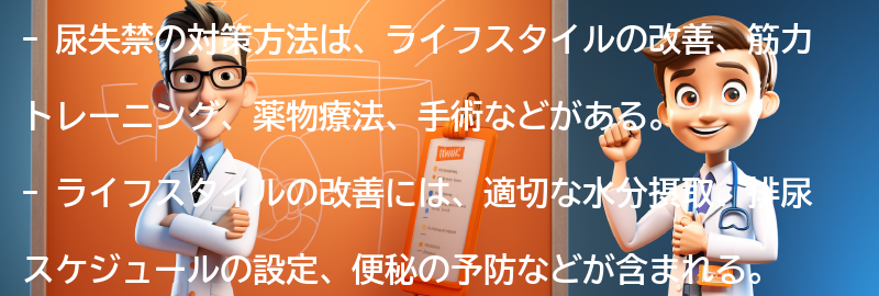 尿失禁の対策方法と治療法の要点まとめ