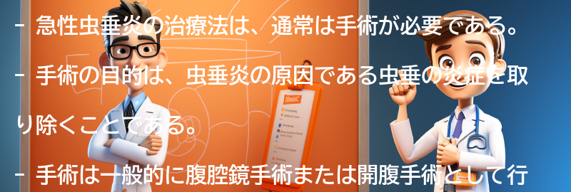 急性虫垂炎の治療法と手術の必要性の要点まとめ