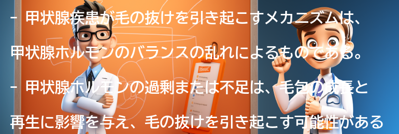 甲状腺疾患が毛の抜けを引き起こすメカニズムの要点まとめ