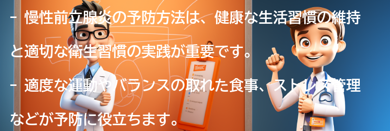 慢性前立腺炎の予防方法の要点まとめ