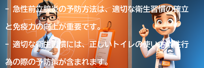 急性前立腺炎の予防方法の要点まとめ