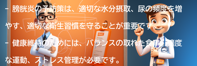 膀胱炎の予防策と健康維持のためのヒントの要点まとめ