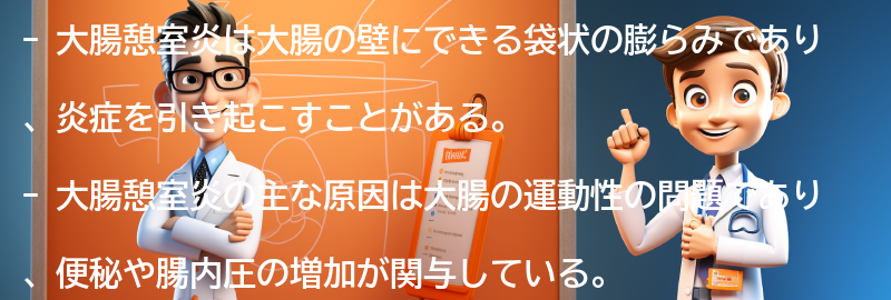 大腸憩室炎の原因とリスク要因の要点まとめ