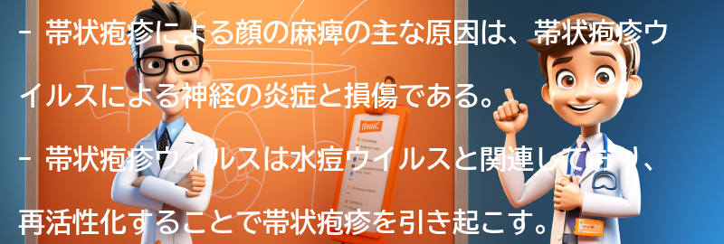 帯状疱疹による顔の麻痺の原因の要点まとめ