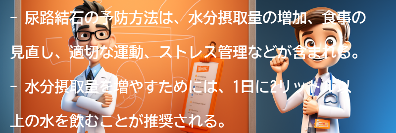 尿路結石の予防方法とは？の要点まとめ