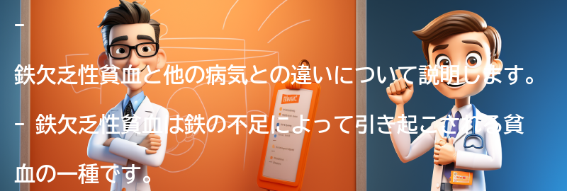 鉄欠乏性貧血と関連する他の病気との違いの要点まとめ