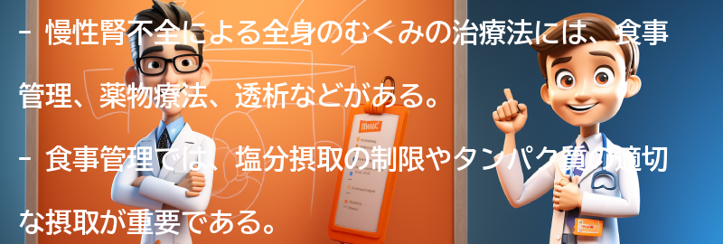 慢性腎不全による全身のむくみの治療法の要点まとめ