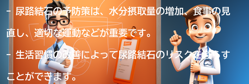 尿路結石の予防策と生活習慣の改善の要点まとめ