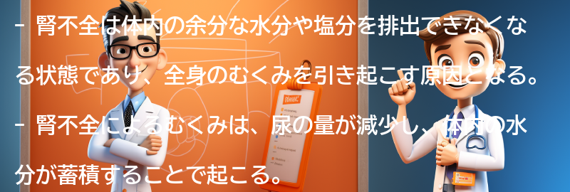 腎不全が全身のむくみを引き起こすメカニズムの要点まとめ